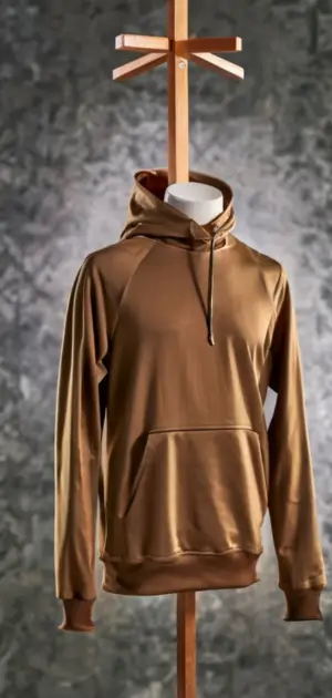 Sustainable cashmere minimalist hoodies for men in muted tones.