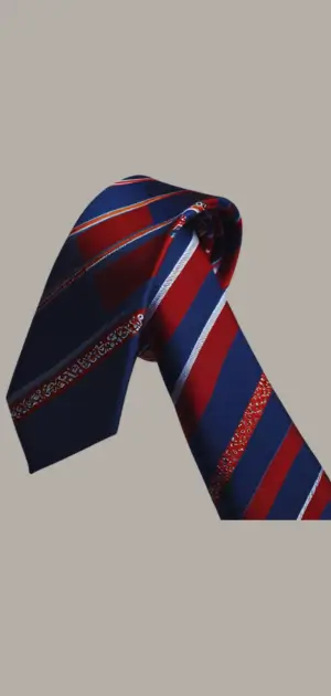 Handmade orange and red sports necktie with a professional look