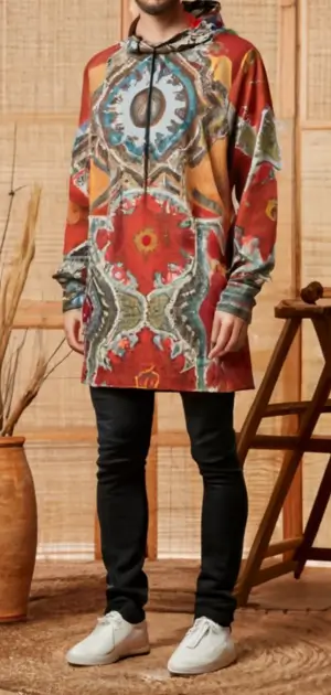 Fleece-Lined Bohemian Hoodie