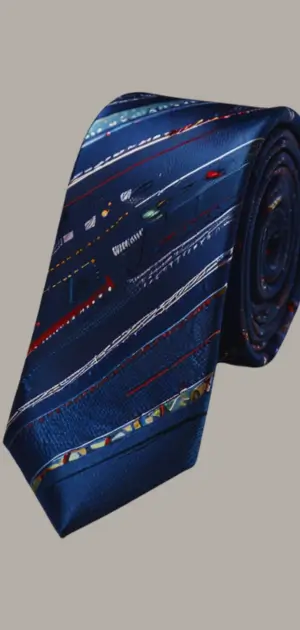 A floral cotton tie paired with a button-down shirt and pocket square.