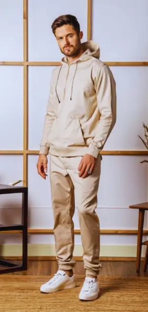 Casual Linen Hoodie Outfit for Men
