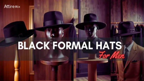 Black formal fedora hat for men