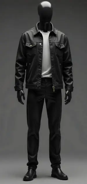 Black casual jacket with flap pockets and button details