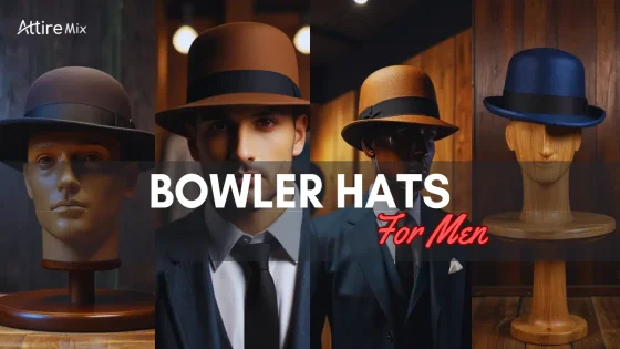 Stylish black bowler hat with a satin band.