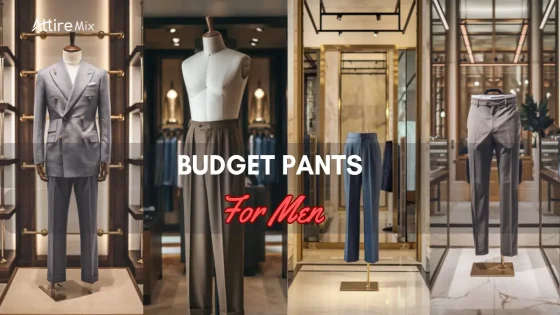 Promotional image for Budget Pants For men in various styles