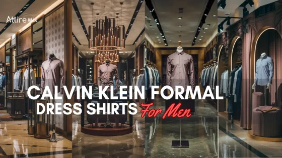 Calvin Klein Formal Dress Shirts For men displayed in a luxurious retail store for men