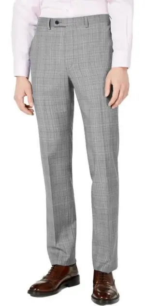 Man in patterned gray Calvin Klein pants