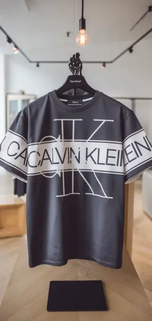 Black Calvin Klein t-shirt displayed in a boutique
