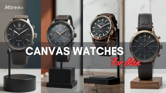 Men’s canvas watches featuring sleek designs, durable straps, and modern aesthetics.