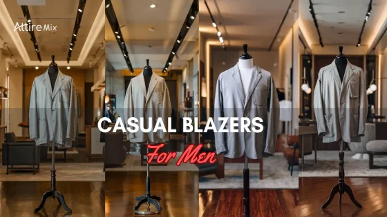 Collection of Casual Blazers For men displayed in a showroom