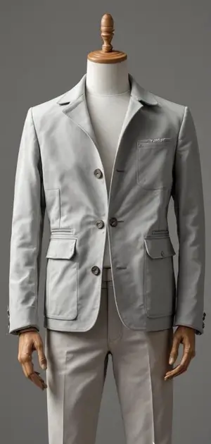 Light grey casual blazer with matching trousers