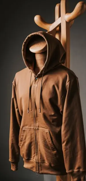 Men wearing organic cotton minimalist hoodies in casual settings.