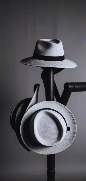 Wide-brim straw Panama hat for men