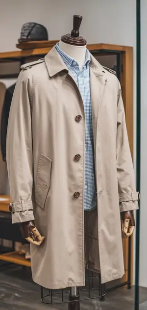 Lightweight cotton coat with adjustable cuffs