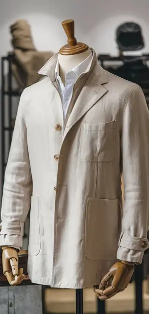Classic linen coat with a notched collar
