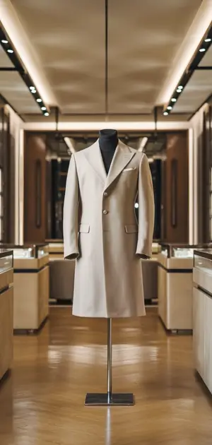 Single-breasted minimalist beige coat