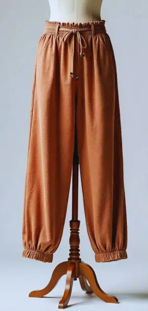 Patchwork pants for men showcasing bold, artistic patterns