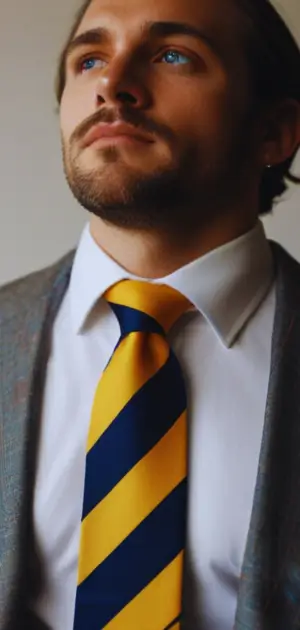 Striped summer skinny ties for men in cotton fabric