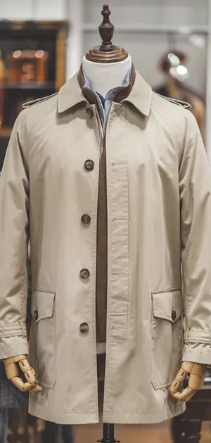 Cotton coat with front pockets and button closure