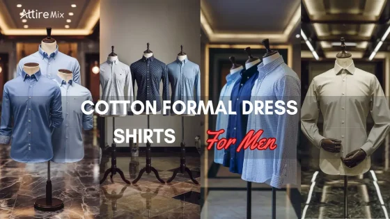 Collage of cotton Cotton Formal Dress Shirts For men displayed on mannequins