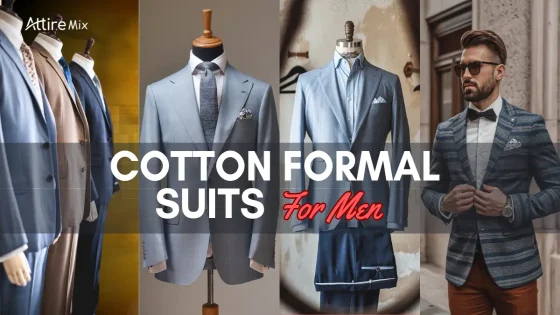Display of cotton formal suits for men in classic and modern designs cotton suits for men.