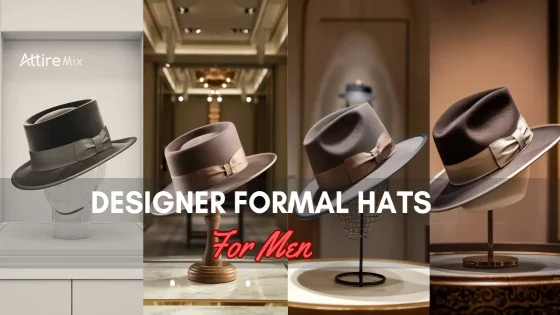 Assortment of Designer Formal Hats For Men on display