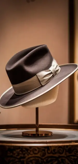 Display of men's designer formal hats.