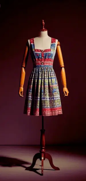 Linen-cotton blend shirt dress for women