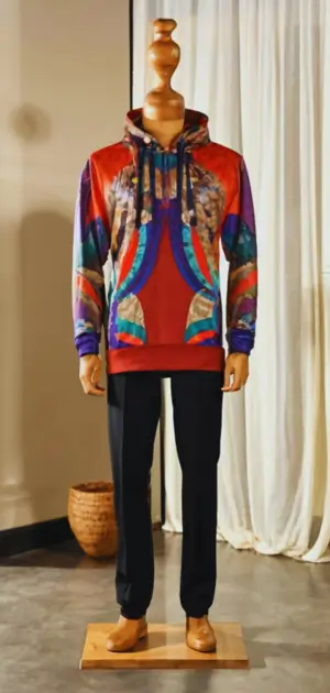 Tie-Dye Boho Hoodie for Men