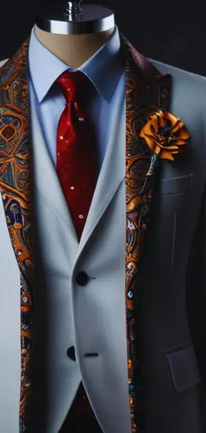 Wide-brim hat paired with tweed suit for boho wedding vibes.