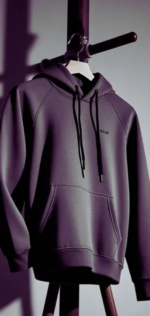 Fleece-lined hoodie with geometric embroidery