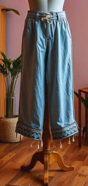 Boho yoga pants for men practicing meditation in nature.