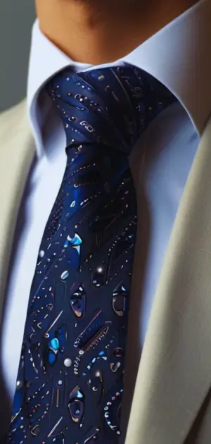 Modern streetwear tie paired with a casual plaid shirt for men.