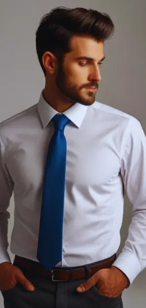 Groomsmen wearing matching wedding ties and pocket squares.