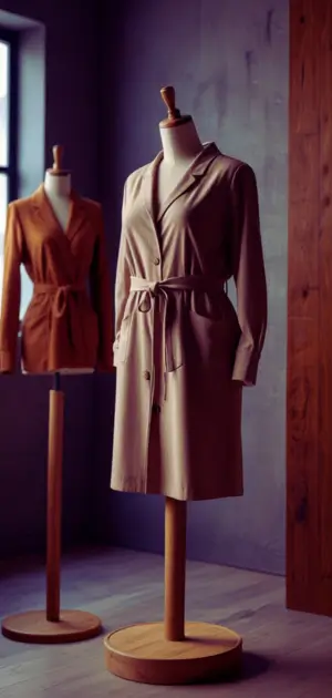 Warm knit sweater dress in earthy tones for winter wear