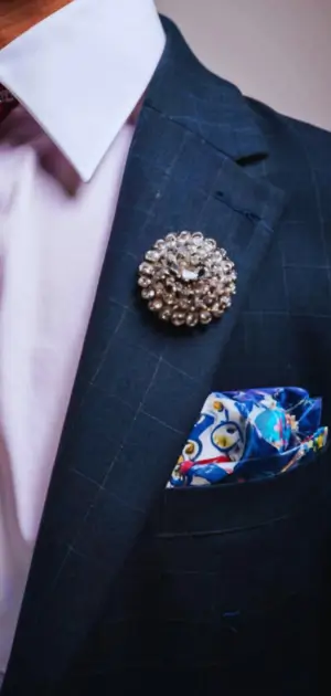Men’s floral lapel pins for tuxedo and party suits
