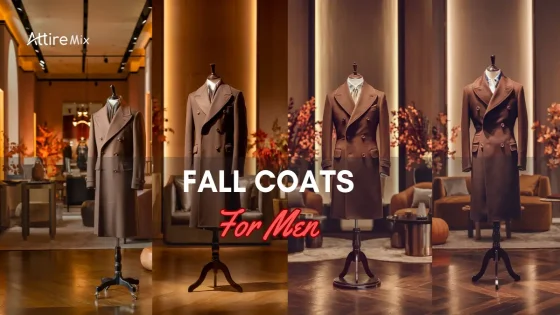 Elegant fall coats for men on display
