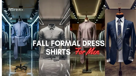 Showcase of fall formal dress shirts for men in various designs and colors