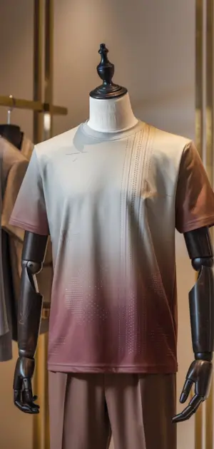 Gradient effect T-shirt for men in soft tones.