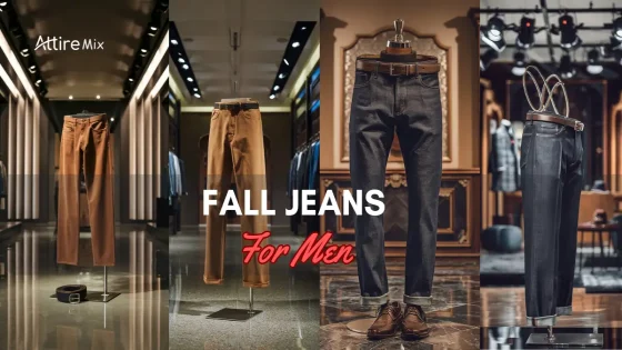 Fall jeans for men collection for men featuring black and brown styles.