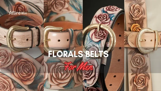 Collection of Florals Belts For men with artistic engravings and buckles