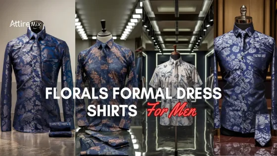 Collection of florals formal dress shirts for men in various colors and patterns