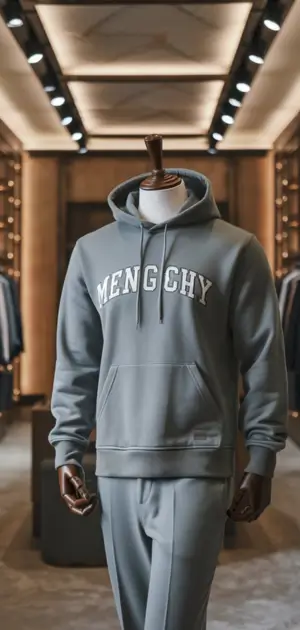 Gray hoodie with "MENGCHY" printed on the front.