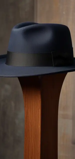 Light Gray homburg hat with upturned brim