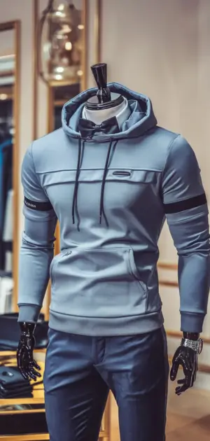 Light grey party hoodie for men with modern style