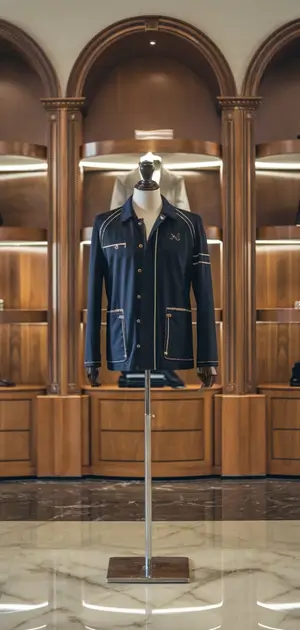 Casual men's jacket with a buttoned design.