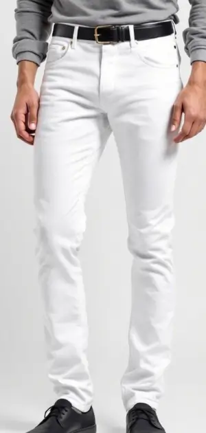 Slim-fit white jeans with a sophisticated edge
