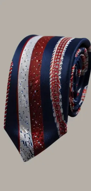 Casual polyester sports necktie with a golf ball-themed print.