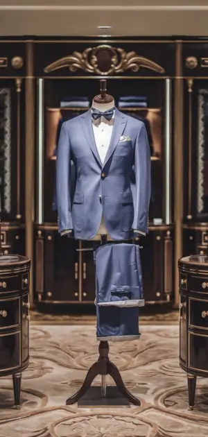 Casual blue linen sports blazer for men