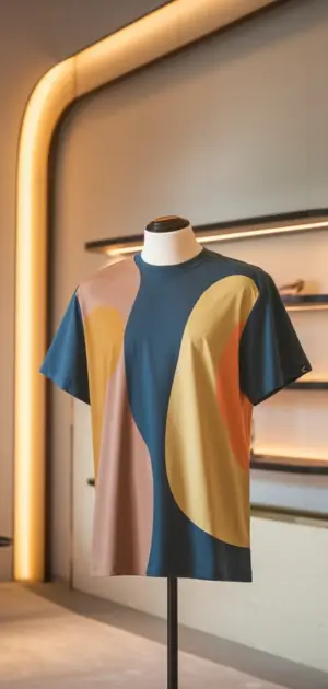 Pastel-colored abstract luxury t-shirt